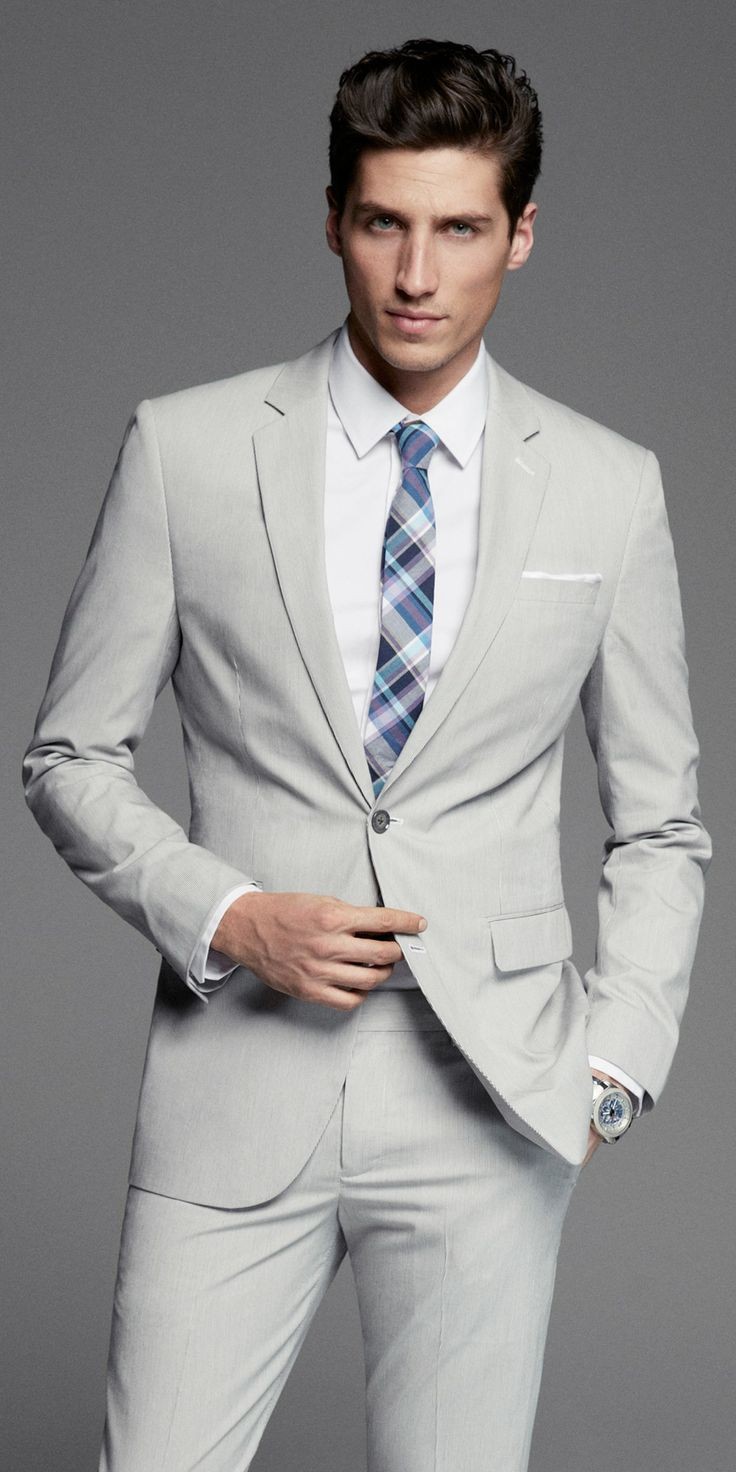 A grey suit is perfect for spring. #Express #mensf...
