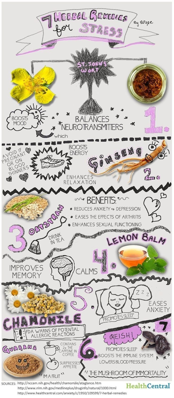 7 Herbal Remedies For Stress Infographic!  Who cou...