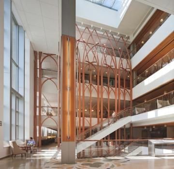 This five-story atrium links all clinical areas at...