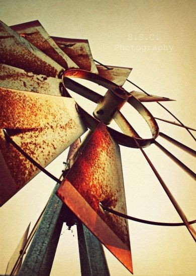 Old Windmill Photo Rustic Country Photo Rusty by S...