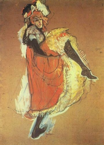 Henri de Toulouse Lautrec Jane Avril dancing,( ske...