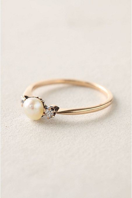Vintage Pearl Engagement Ring | Modern Anne of Gre...