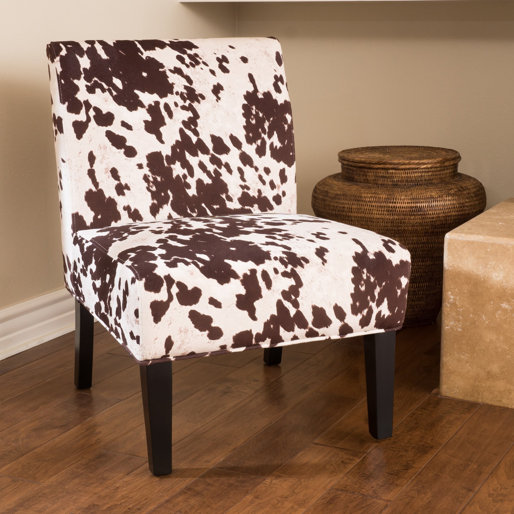 Kalee Cow Print Fabric Dining Chair