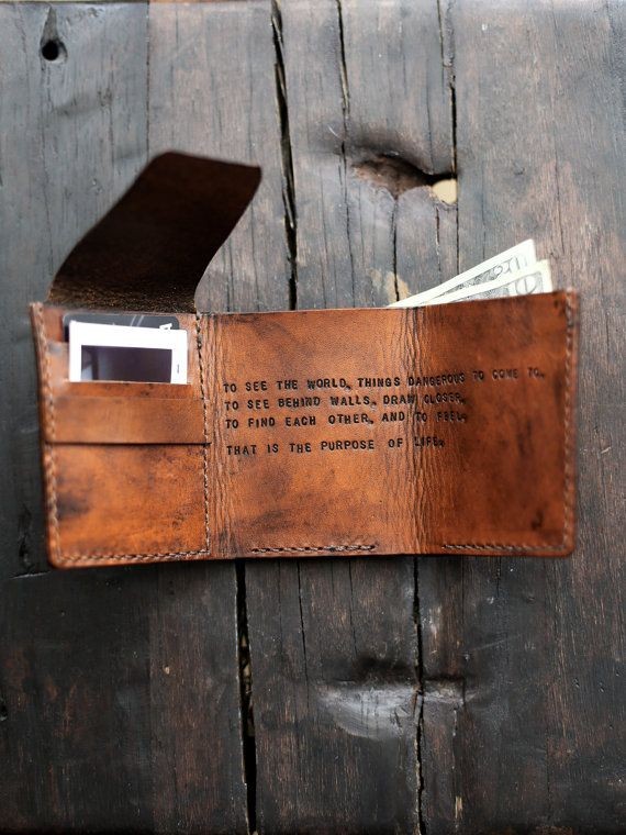 Mens Custom Leather Wallet, Walter Mitty Wallet, S...