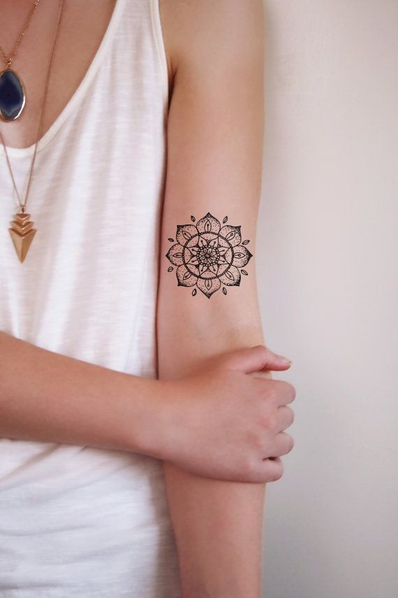 Mandala temporary tattoo von Tattoorary auf Etsy