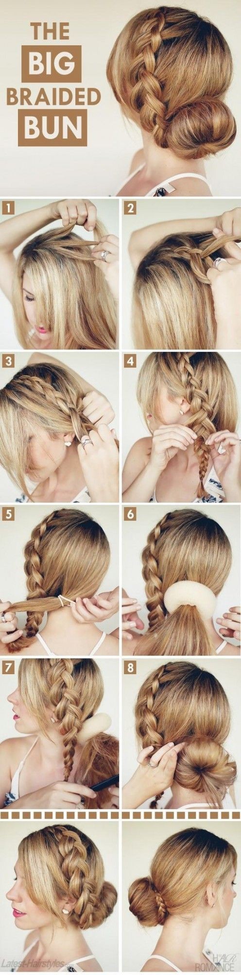 Side braid with low bun homecoming hairstyle  - 7...
