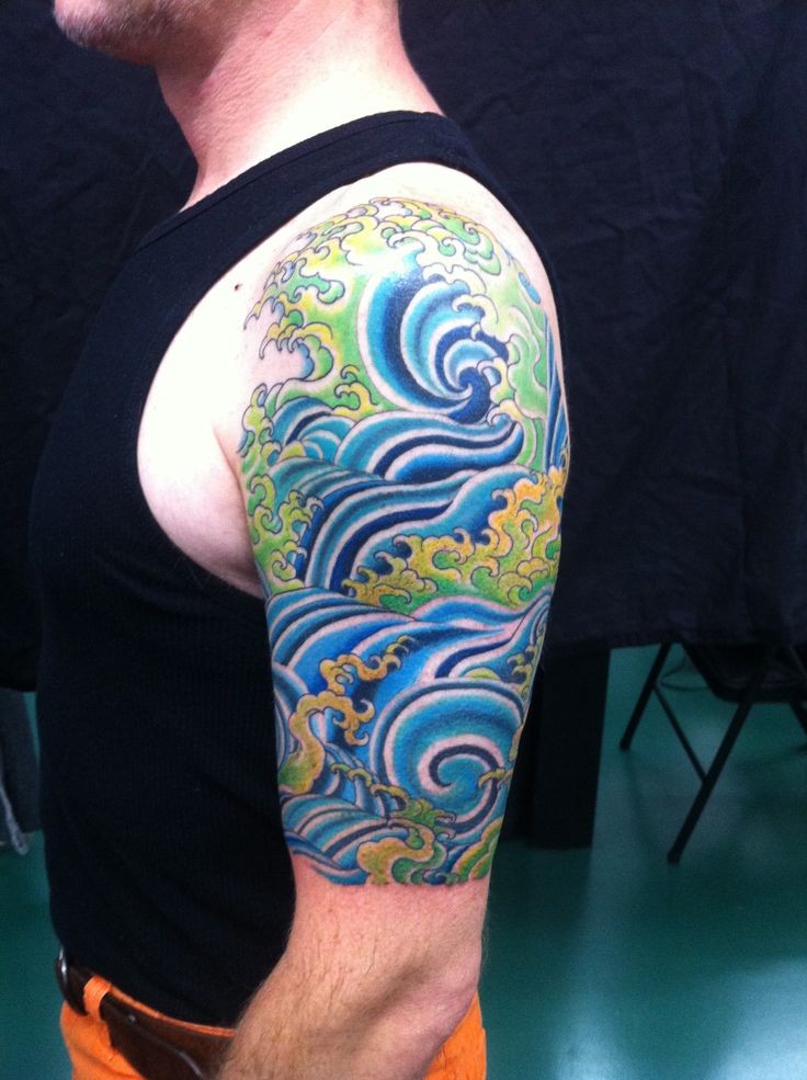 cool half sleeve tattoos water theme - Google Sear...