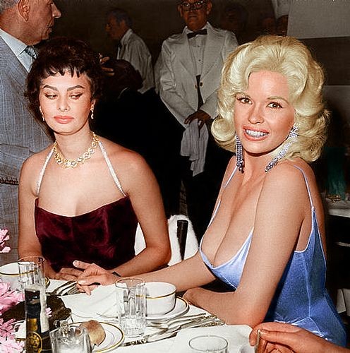 Classic Side Eye-Sophia Loren and Jayne Mansfield
