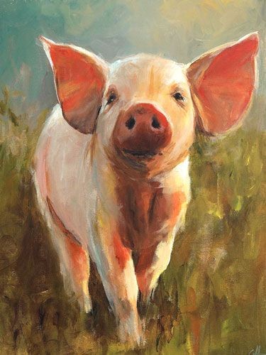 Get the Look: Pig Painting Printed on Canvas