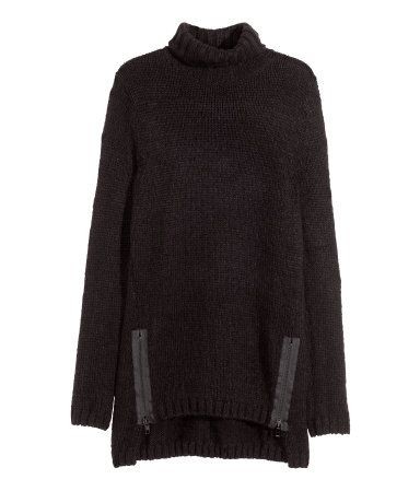 Turtleneck sweater in a soft knit with wool conten...