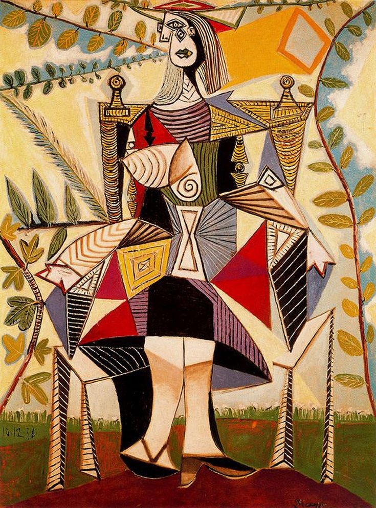 Pablo Picasso - Seated woman in garden (1938)