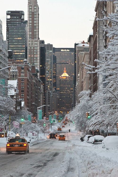 Park Avenue, NYC ~ Snow Storm.  Been there in 10"...
