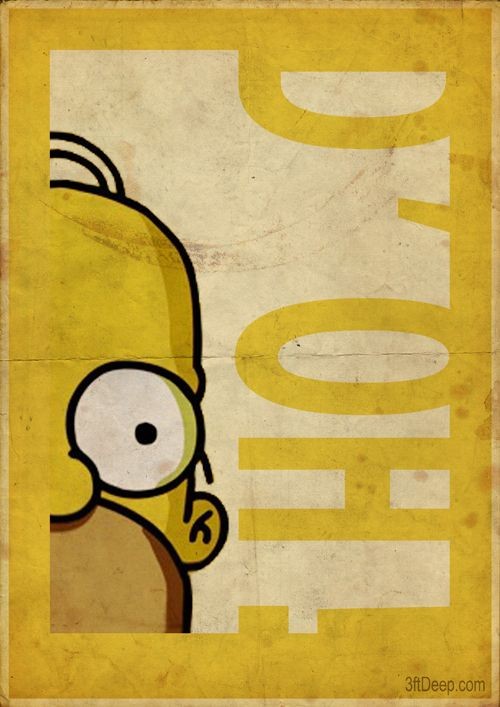 Homer Simpson - Vintage style poster- 3ftdeep by 3...