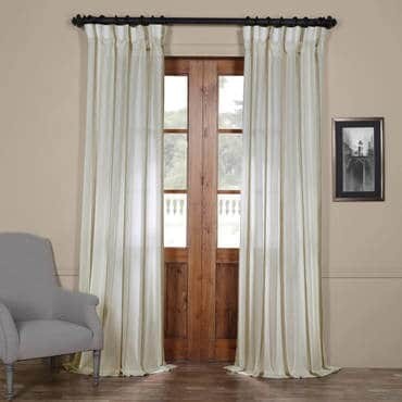 Antigua Gold Striped Linen Sheer Curtain
