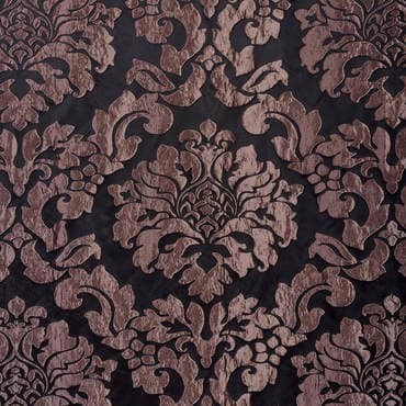 Astoria Black & Pewter Faux Silk Jacquard Fabric