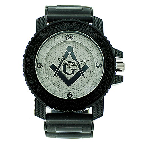 Masonic Watch - Black Silicone Band - Free Masons...