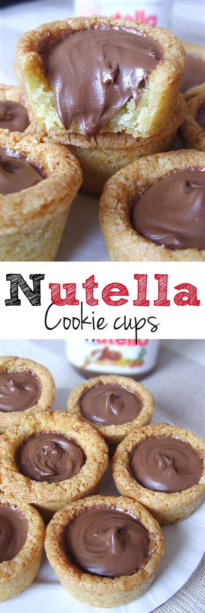 Nutella Cookie Cups - Cute, bite-sized and always...