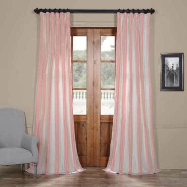 Annabelle Faux Silk Taffeta Stripe Curtain