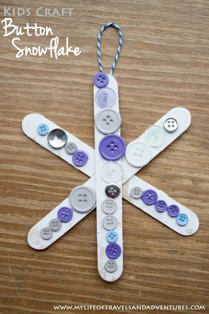Kids Craft:  Button Snowflake Ornament
