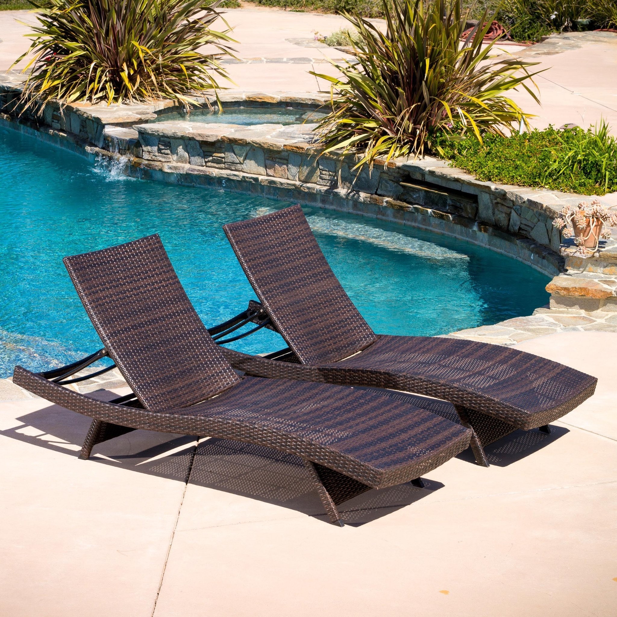 Lakeport Outdoor Adjustable Chaise Lounge Chairs (...