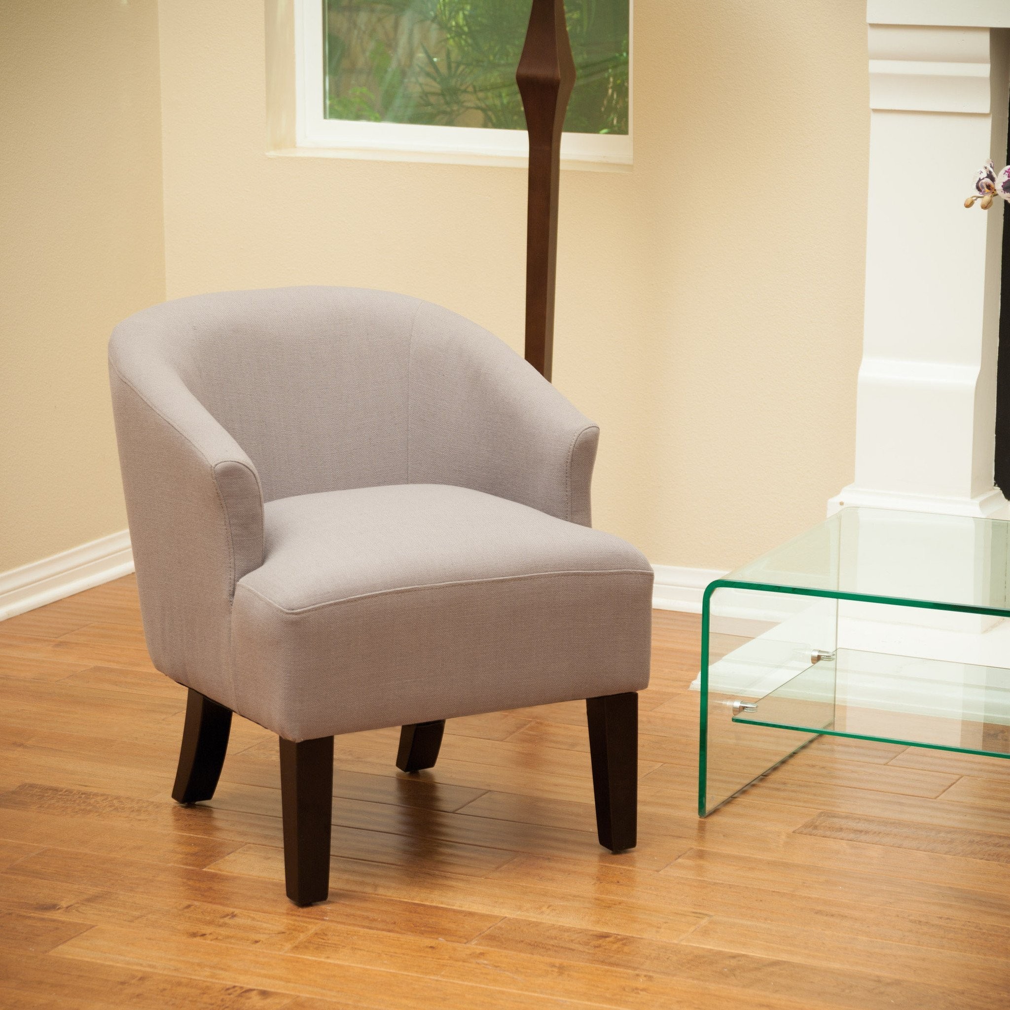 Luciana Grey Linen Accent Chair