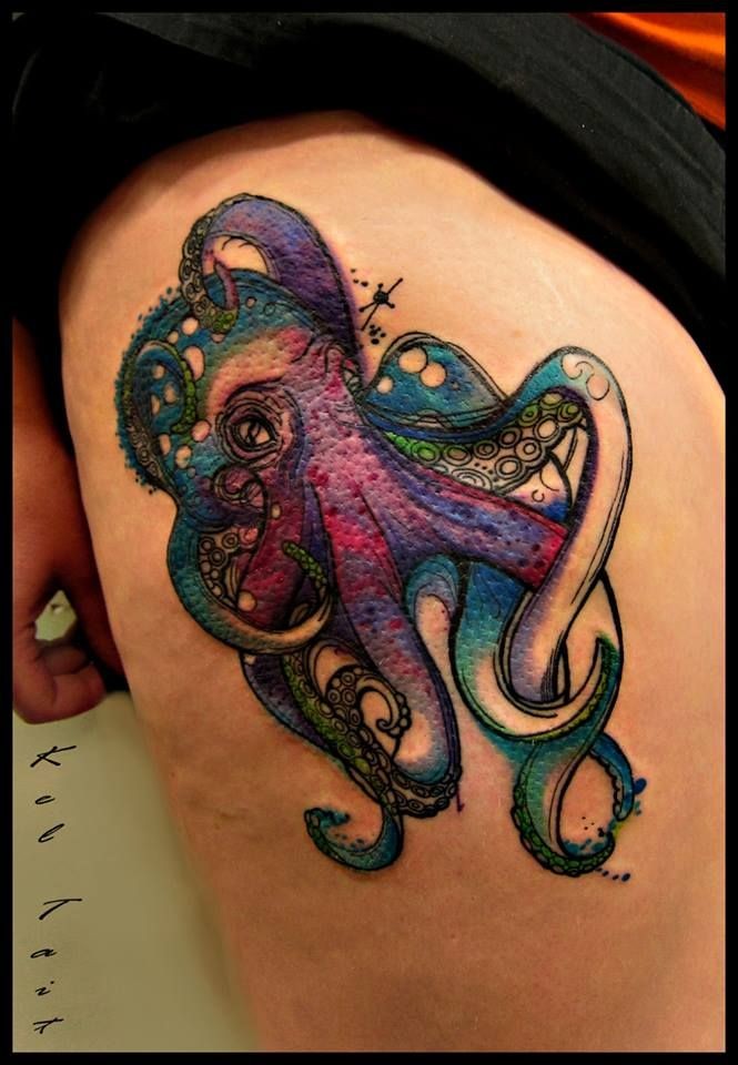 water color octopus - i dont like octopus for tatt...