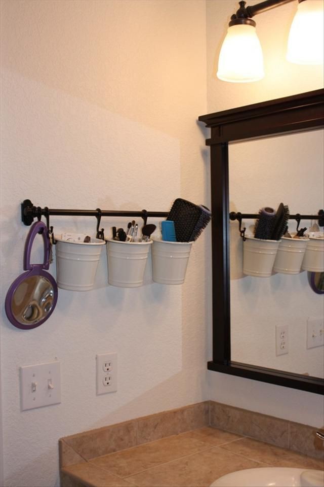 Saving counter space in the bathroom!