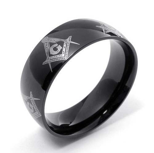 Masonic rings cheap - Black Freemason Ring / Mason...