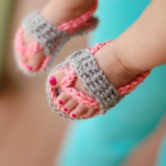 These adorable crochet flip-flops are perfect for...