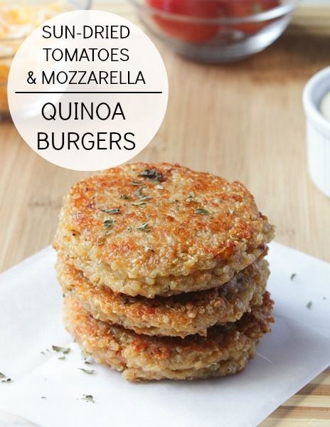Sundried Tomato and Mozzarella Quinoa Burgers. the...