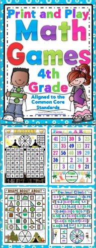 Math Games and Centers: 4th Grade Print and Play (...