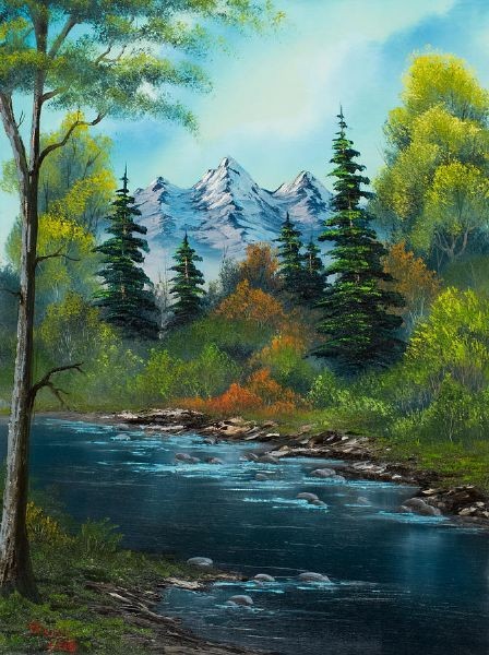 Bob Ross painting - used to watch him on PBS! His...