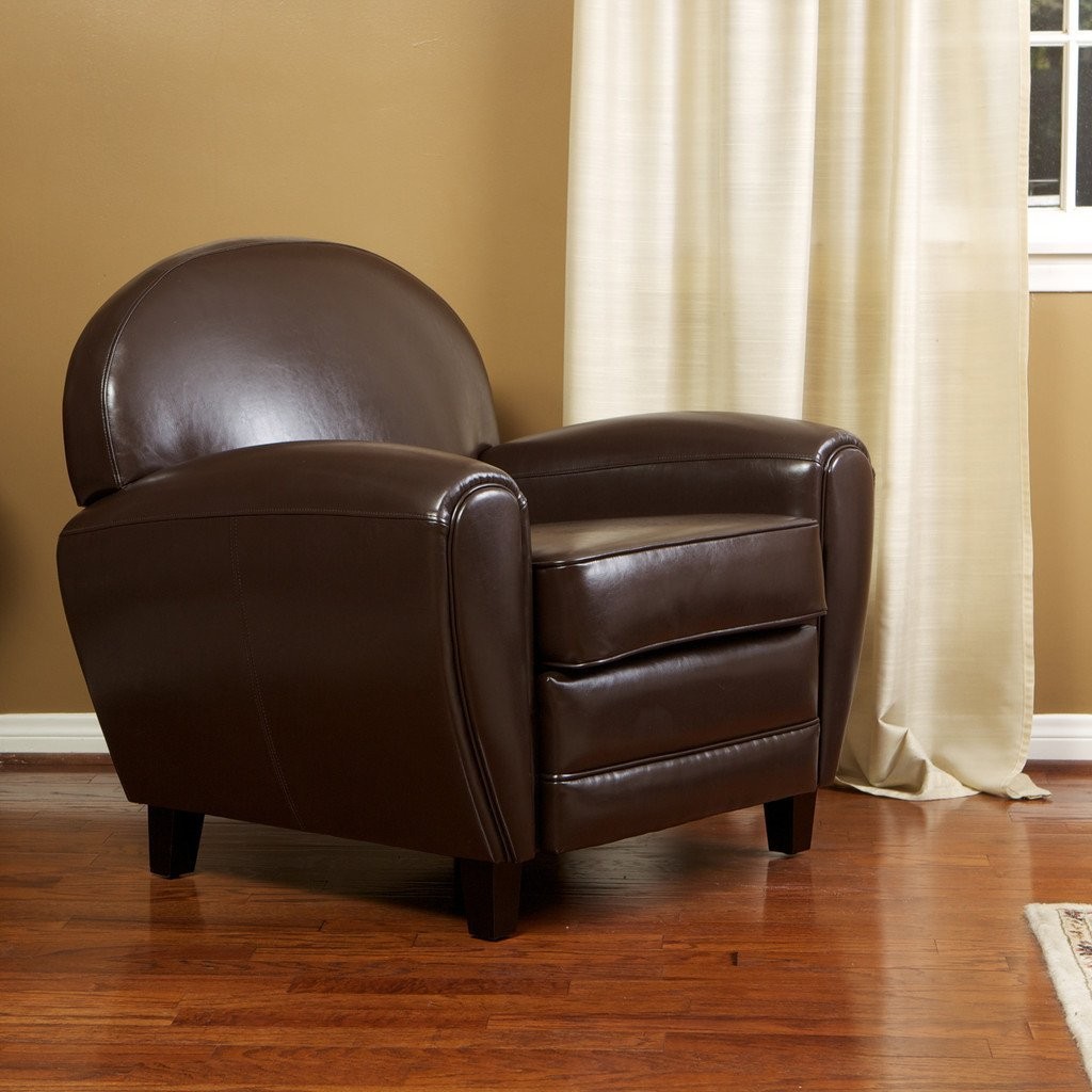 Hayley Chocolate Brown Leather Club Chair