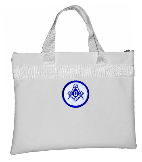 White Masonic Tote Bag for Freemasons - Blue and W...