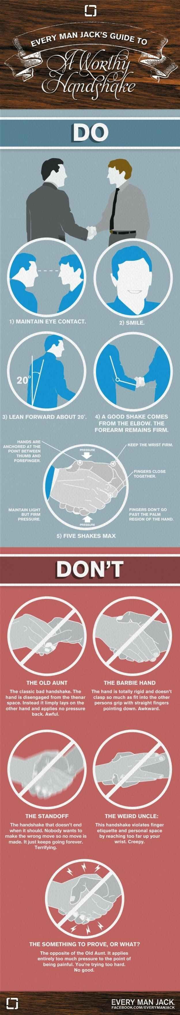 The Dos and Don'ts of giving a handshake. | 36 Ess...