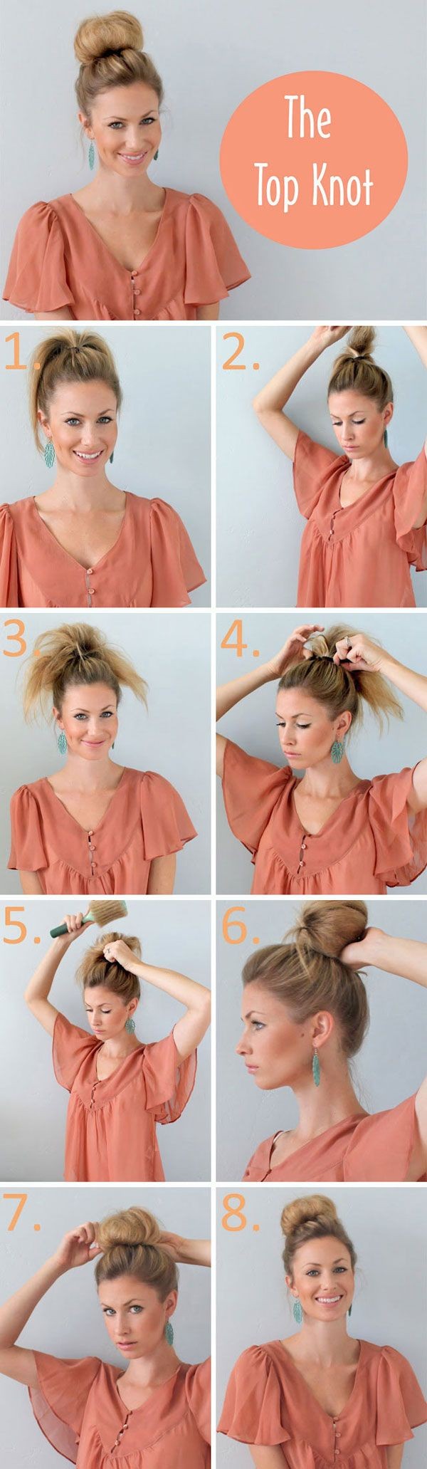 Great tutorial: The top knot. I'm growing my hair...