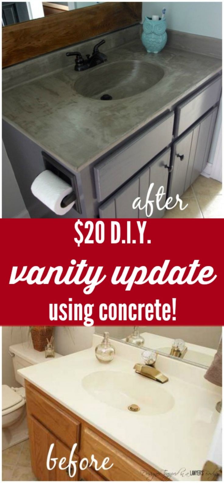 SERIOUSLY AMAZING! DIY vanity update using a concr...