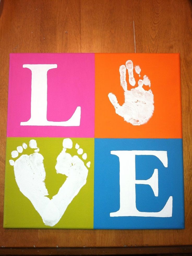 Hand print and foot print canvas art. Would be so...