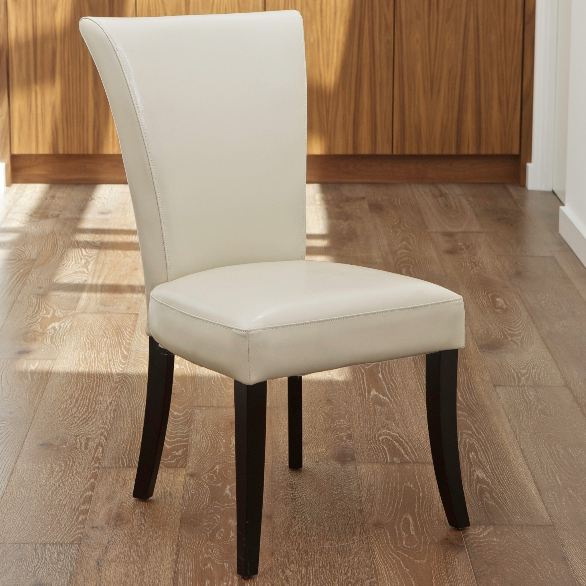 Monroe Ivory Leather Dining Chairs (Set of 2)