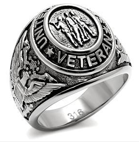 United States Veteran Ring - Military Rings (Silve...