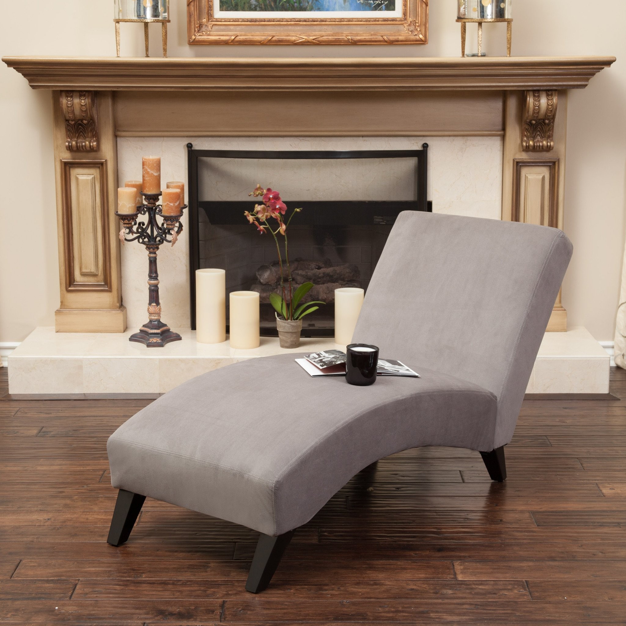 Cleveland Grey Fabric Chaise Lounge Chair