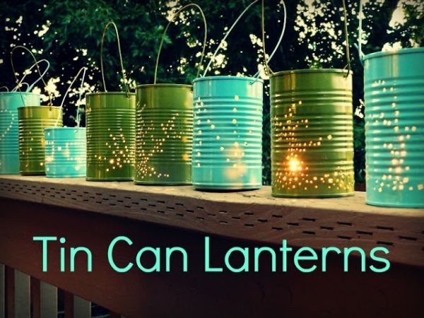 DIY Tin can lanterns - perfect for a rustic farm w...