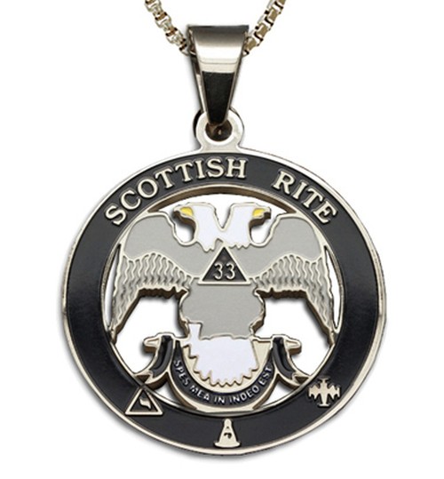 Scottish Rite 33rd Degree - Silver Color Stainless...