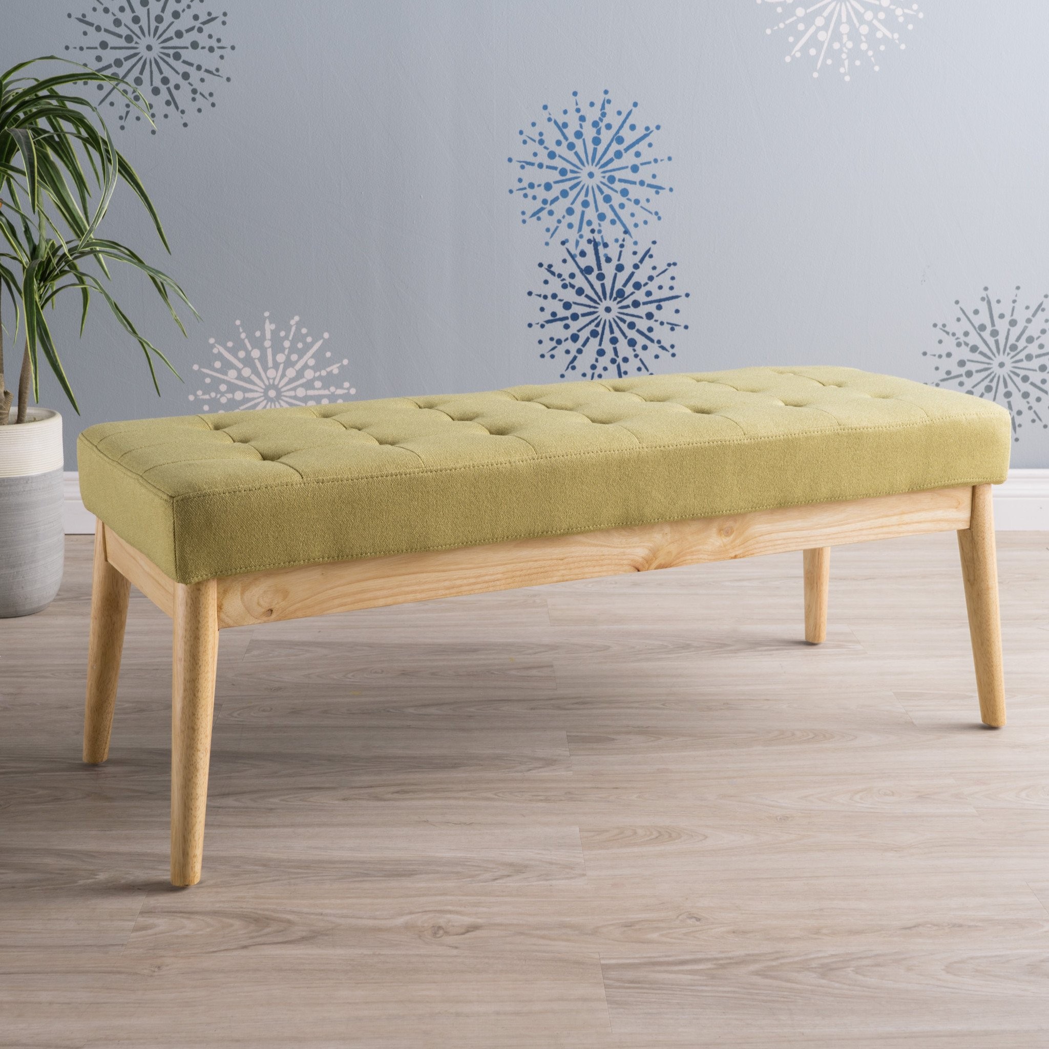 Anglo Modern Mid Century Fabric Bench