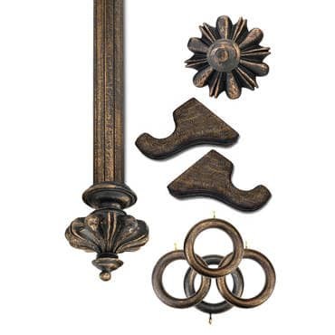Istanbul Antique Bronze Prepacked Wooden Rod Set