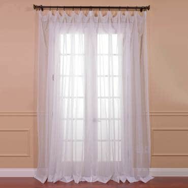 Extra Wide Solid White Voile Poly Sheer Curtain