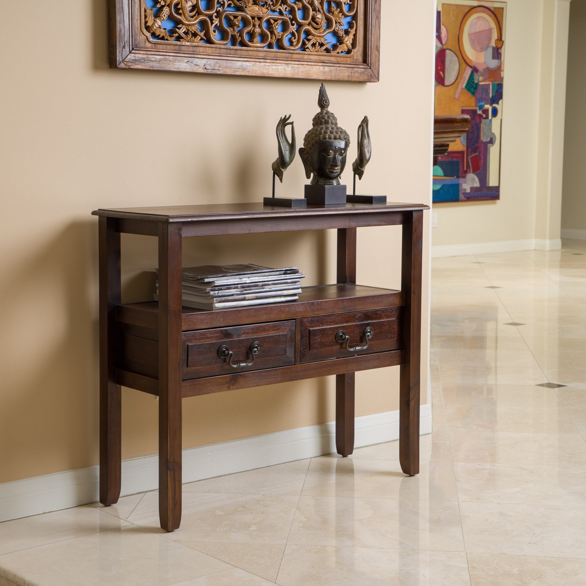 Madeline Home Grant Acacia Wood Accent Table