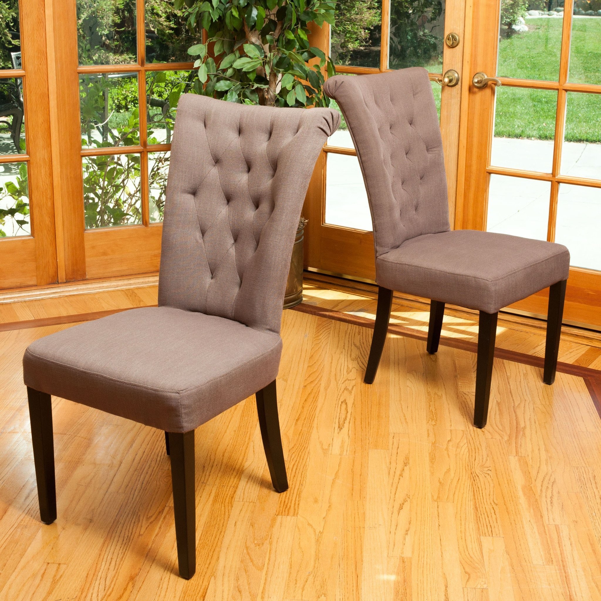 Juliette Mocha Fabric Dining Chairs (Set of 2)