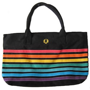Large Black & Rainbow Pride Beach Tote Bag wit...