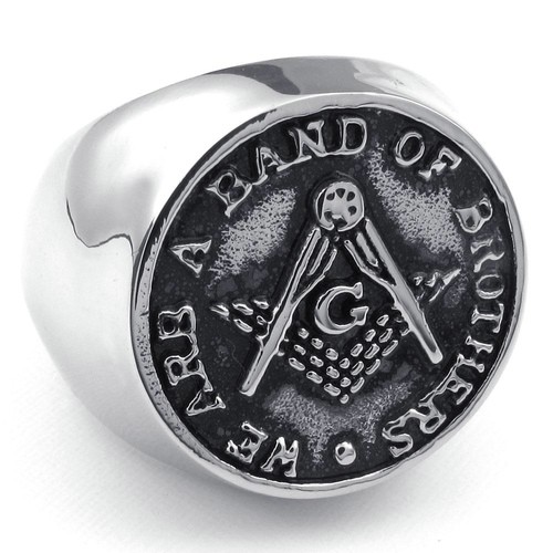 Freemason Ring / Masonic Rings Cheap - Steel Band...